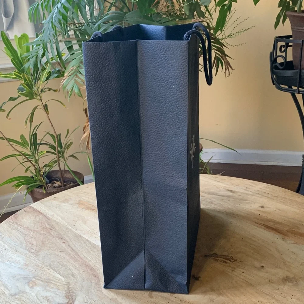 DIOR Navy Paper Shopping Bag with Silver Logo